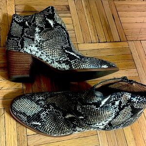 Madewell snake skin leather booties